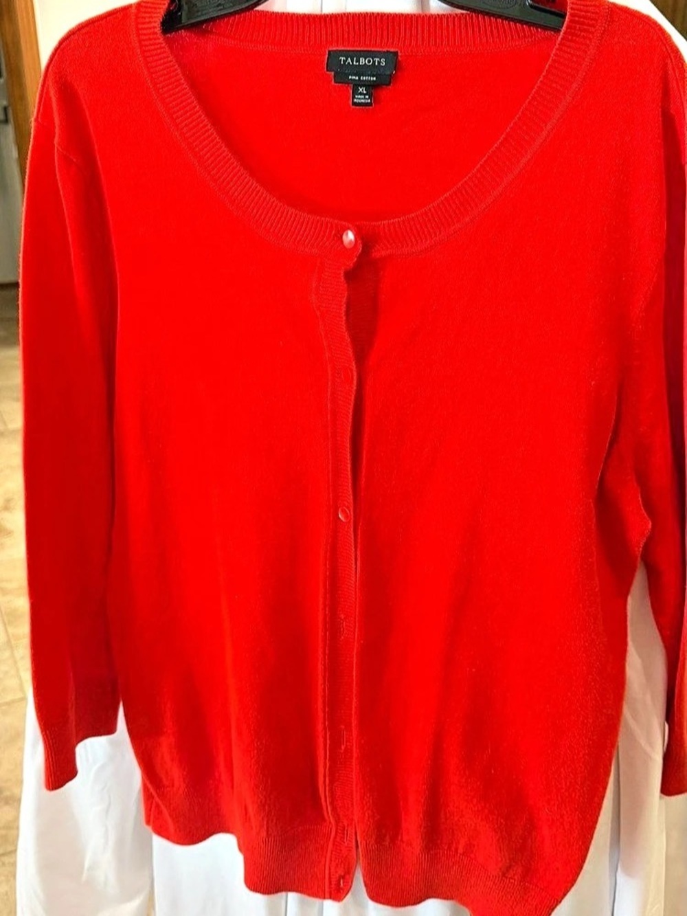 Talbots Geranium Red Cardigan Size XL